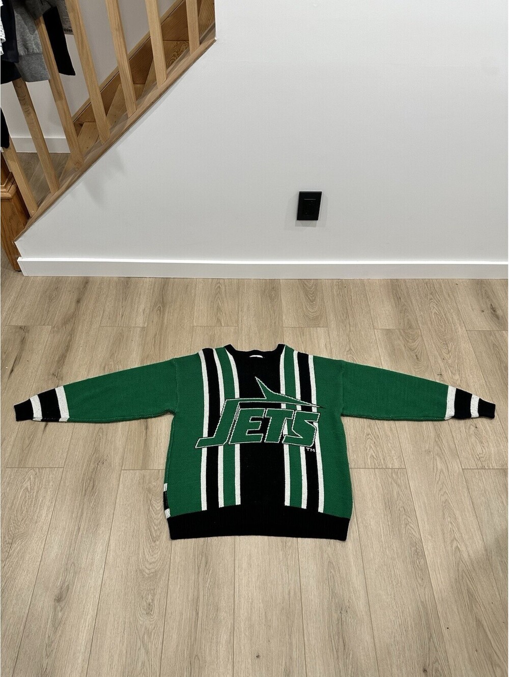 Vintage New Jersey Jets Sweater Mens Large Multicolor Football NFL